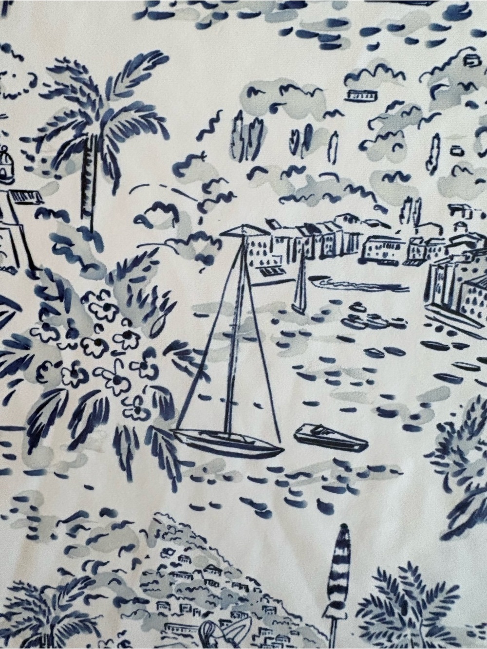 Smith & Quinn Women’s Blue Toile Shift Dress Mediterranean Beach Size Medium M - Picture 4 of 11